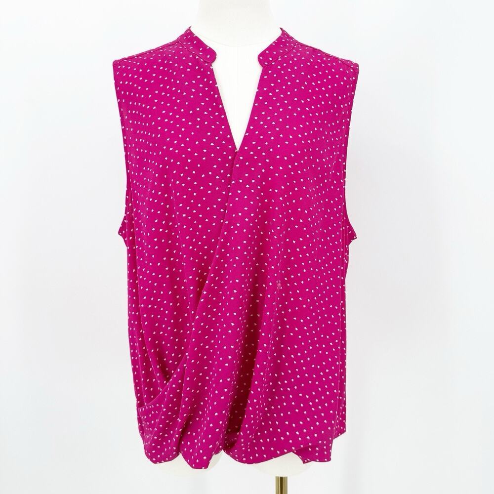 Vince Camuto Sleeveless Surplice Blouse XL Modern Classic Relaxed Office‎ Summer